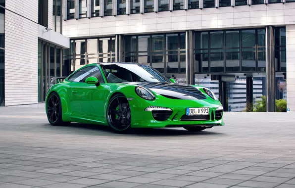 Coupe, 911, Porsche, Porsche, green, 2013, Carrera, TechArt
