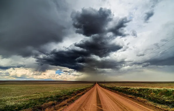 Road, the sky, landscape, nature