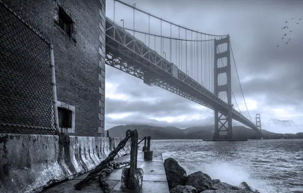 Picture bridge, channel, San Francisco, Golden Gate Bridge, San Francisco