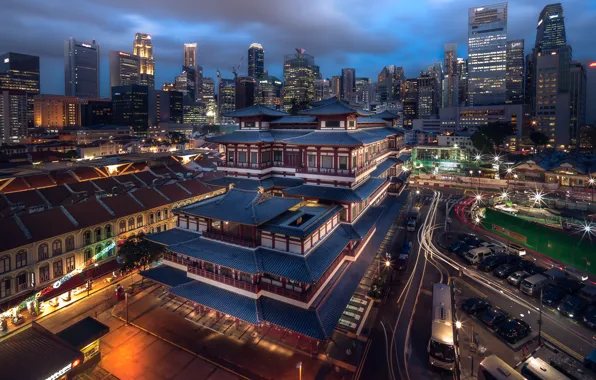 Picture night, the city, architecture