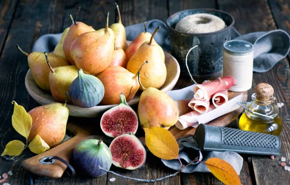 Picture autumn, pear, figs