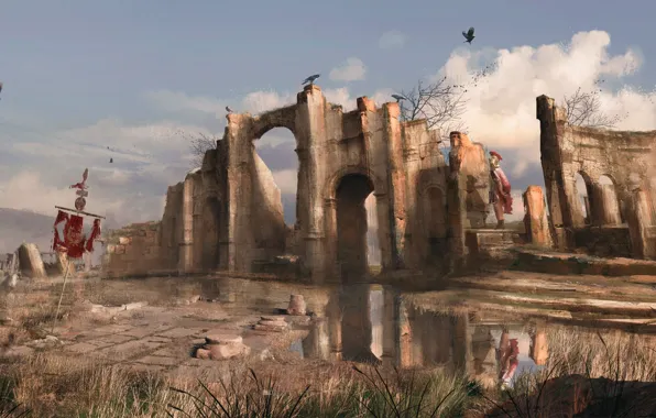 Picture warrior, ruins, ruins roman, Class Demo