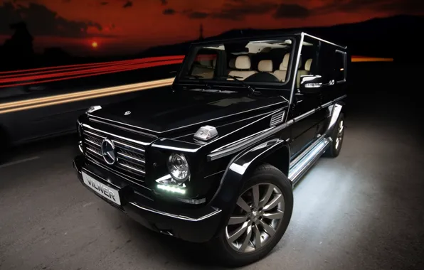 Black, tuning, Mercedes-Benz, jeep, SUV, Mercedes, tuning, the front