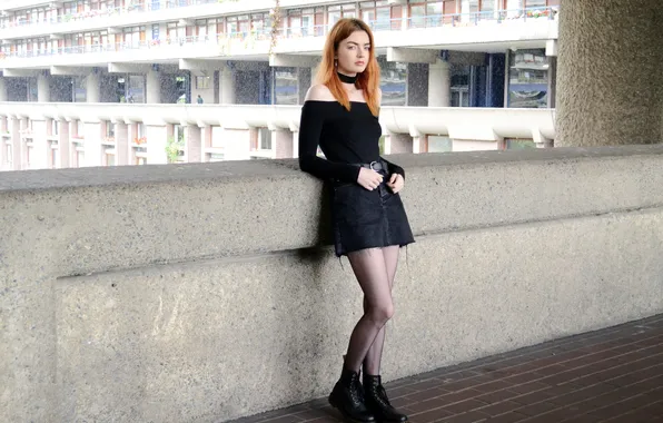 Girl, young, model, pretty, redhead, adorable, miniskirt