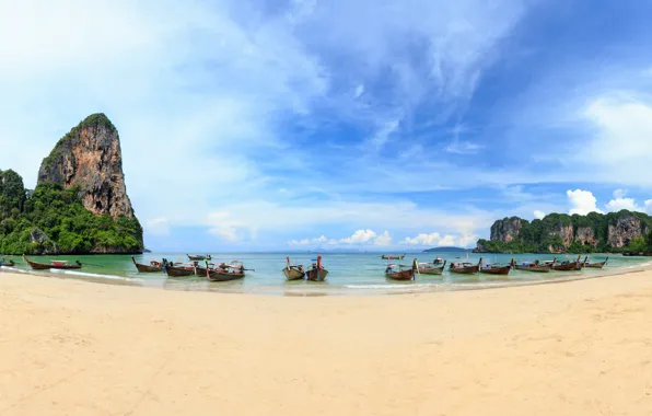 Sand, sea, wave, beach, summer, the sky, rocks, shore