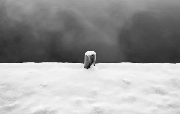 Sky, winter, snow, pillar