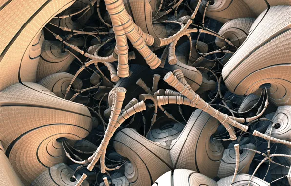 Line, structure, bending, the volume