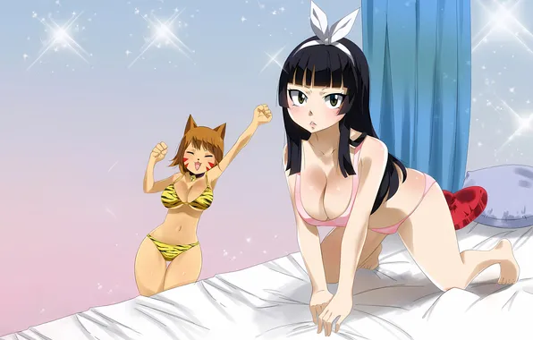 Sexy, lingerie, pantsu, bra, cleavage, panties, long hair, legs
