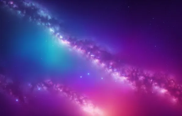 Purple, space, stars, blue, background, pink, blue, Wallpaper