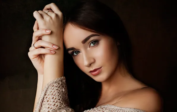 Look, girl, background, portrait, brown hair, beautiful