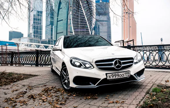 Picture The city, Mercedes, Benz, E-class, AMG, Moscow-City