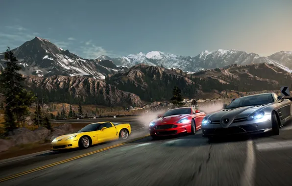 Picture road, race, turn, need for speed, supercars, hot pursuit