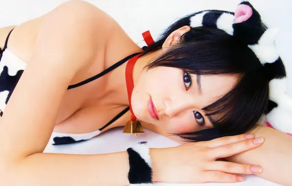 Girl, sexy, cleavage, boobs, beautiful, short hair, pretty, lips