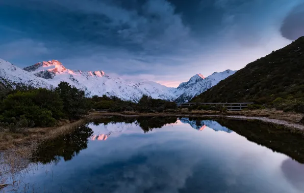 Picture landscape, mountains, lake, New Zealand