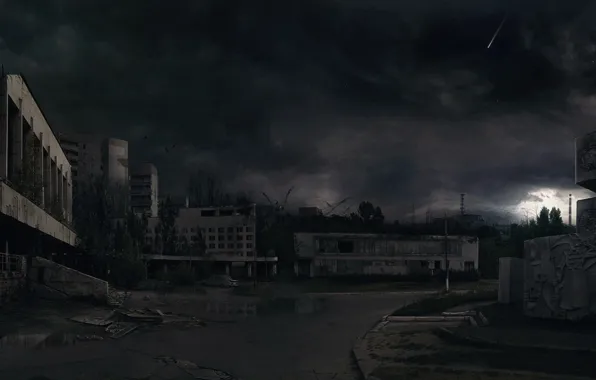 Night, destruction, 157, Chernobyl
