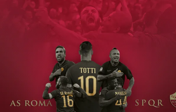 Wallpaper, sport, football, AS Roma, Serie A, players, Roma