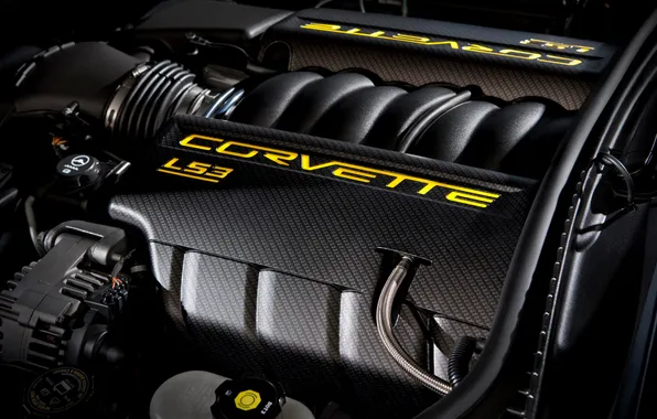 Engine, logo, Corvette, Chevrolet, cars, Chevrolet, engine, cars