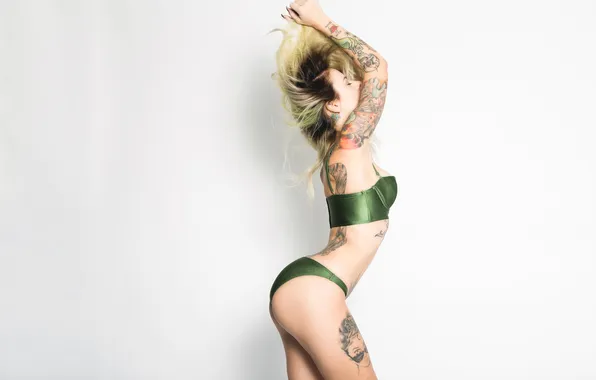 Ass, ass, girl, face, body, linen, figure, tattoo