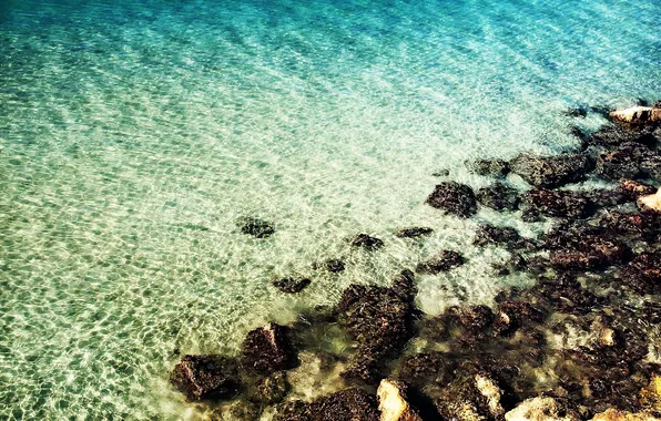 Water, stones, stranded, small surf