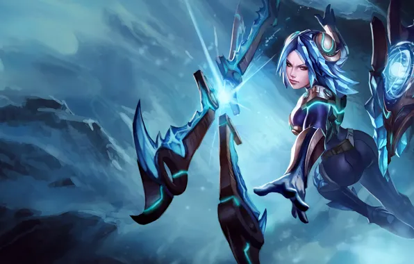 Picture girl, art, League of Legends, irelia, Will of the Blades, frostblade