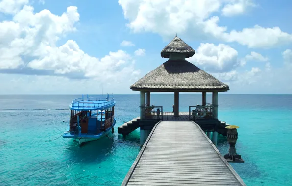 Sea, the sky, the ocean, stay, island, vacation, the Maldives