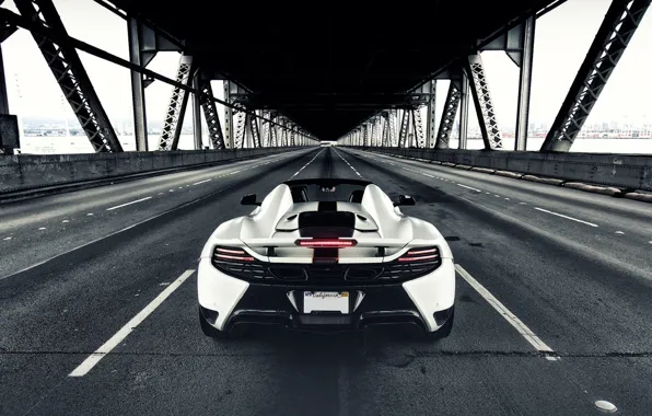 McLaren, British, Bridge, MP4-12C, White, Back, Supercar, Rear