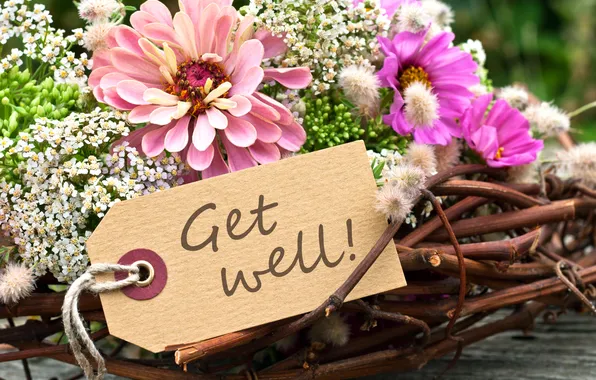 Picture flowers, bouquet, flowers, get well
