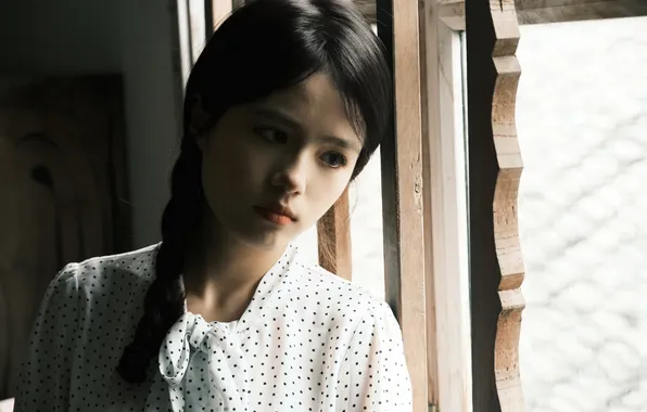Beautiful, Asian, Model, Woman, Cute, Pretty, Window, Petite