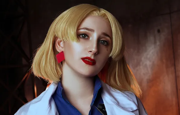 Face, blonde, costume, image, form, Bathrobe, cosplay, Evangelion