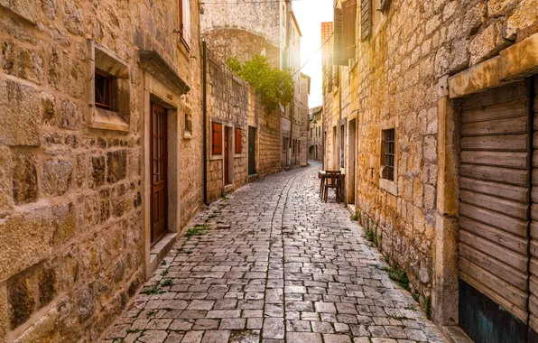 The city, home, Croatia, Stari Grad, Hvar, Old Street, Stari Grad, a city on the …