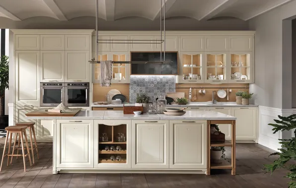 Style, Villa, interior, Italy, kitchen, dining room, dining area, Italian design