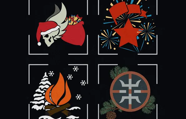 Picture star, skull, new year, logo, the fire, banner, patch, survarium