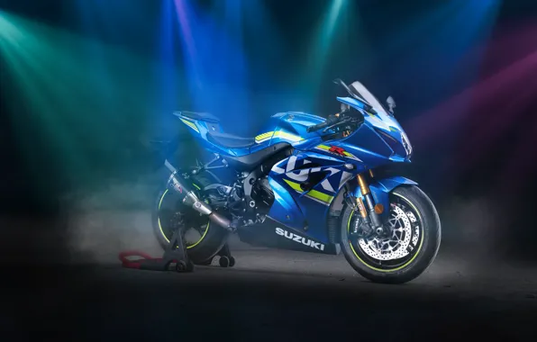 Picture suzuki, blue, haze, motocycle, gsx-r1000r