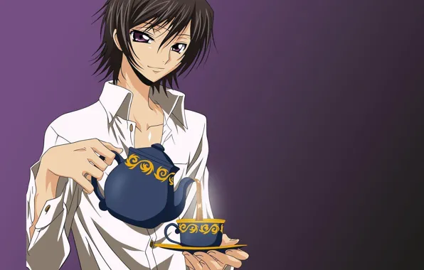 Wallpaper tea, anime, art, Cup, guy, Code Geass, lelouch lamperouge for  mobile and desktop, section прочее, resolution 1920x1080 - download
