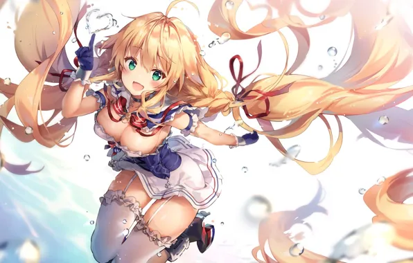 Picture girl, smile, art, Azur Lane