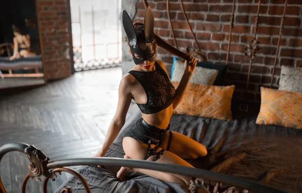 Sexy, pose, model, panties, pillow, makeup, Mike, figure