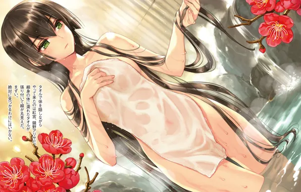 Water, girl, wet, art, fabric