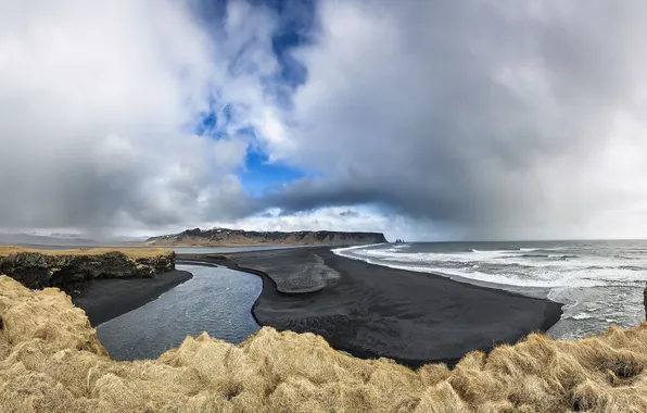 Picture sea, shore, Iceland