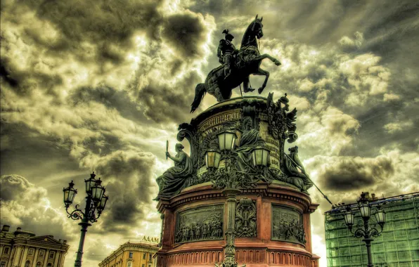 The bronze horseman, Petersburg, St., St. Isaac's square