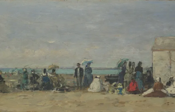 Picture, Eugene Boudin, Eugene Boudin, A beach scene. Trouville