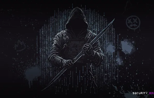 Picture weapon, digital art, cyber, simple background, hacking, security, hoods, AI art