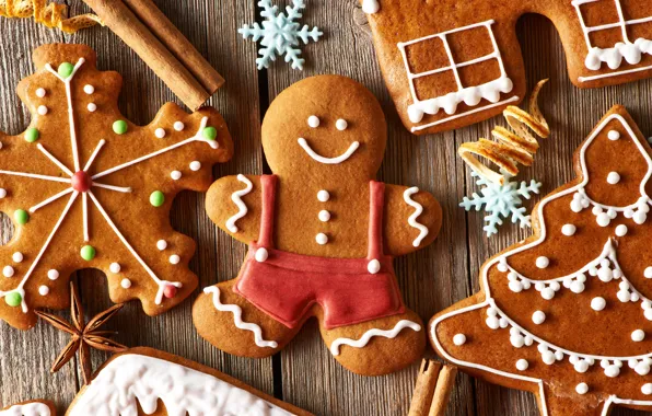 Picture holiday, tree, cookies, Christmas, man, sweets, New year, figures