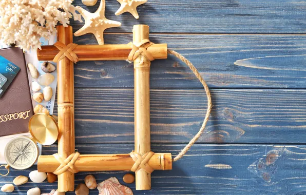 Sea, shell, starfish, sea, frame, anchor, the difference