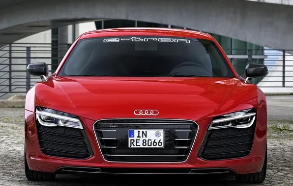 Picture Audi, Prototype, red, supercar, front, e-Tron