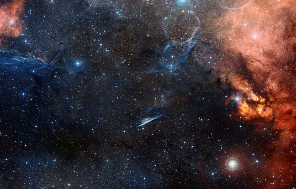 Stars, nebula, the constellation Vela, Pencil, Pencil Nebula, NGC 2736