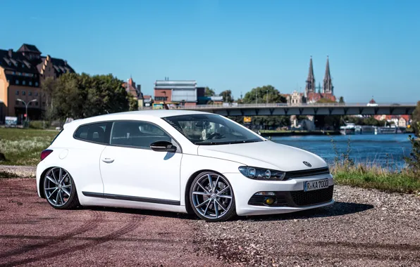 Picture car, Volkswagen, White, Scirocco