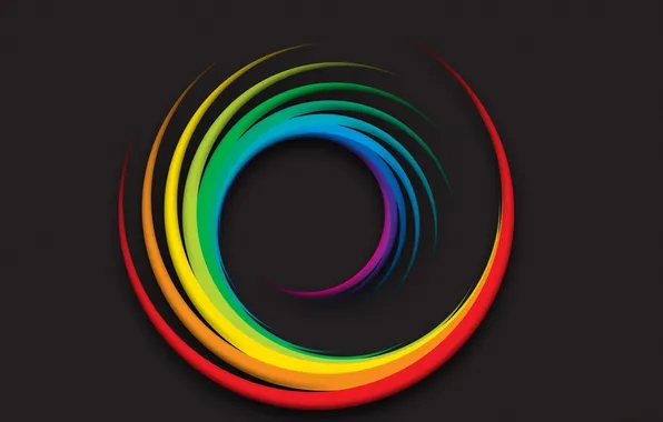 Picture strip, rainbow, minimalism, black background