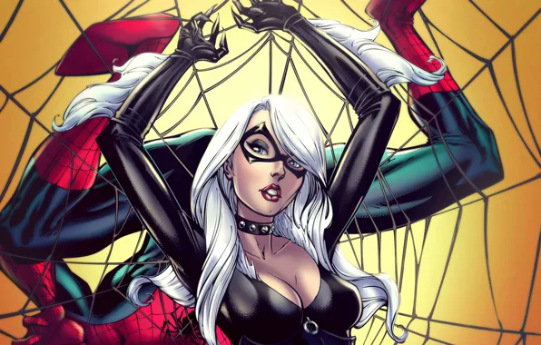 Picture girl, fiction, hero, costume, marvel, Spider-Man, black cat, Felicia Hardy