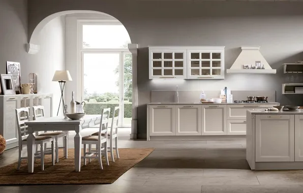 Style, Villa, interior, Italy, kitchen, dining room, dining area, Italian design