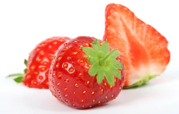 Macro, berries, strawberry, slice